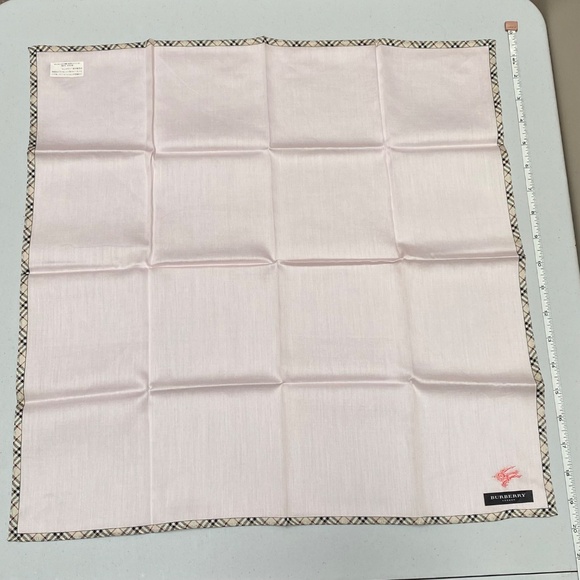 100% Authentic NWT Burberry Pink Tartan Scarf Handkerchief Made in Japan - Picture 11 of 14